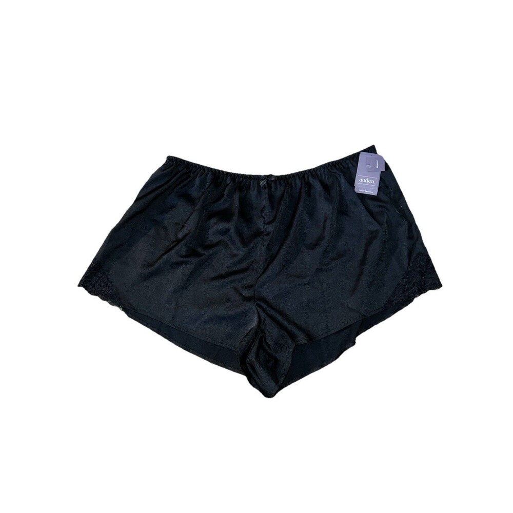 Auden Luxury Collection Luxe Satin Sleep Shorts Womens Black Large Sleepwear